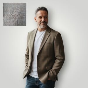 Lauren Ralph Lauren Mens 44R Blazer Olive Tan 52% Silk 48% Wool Sport Coat